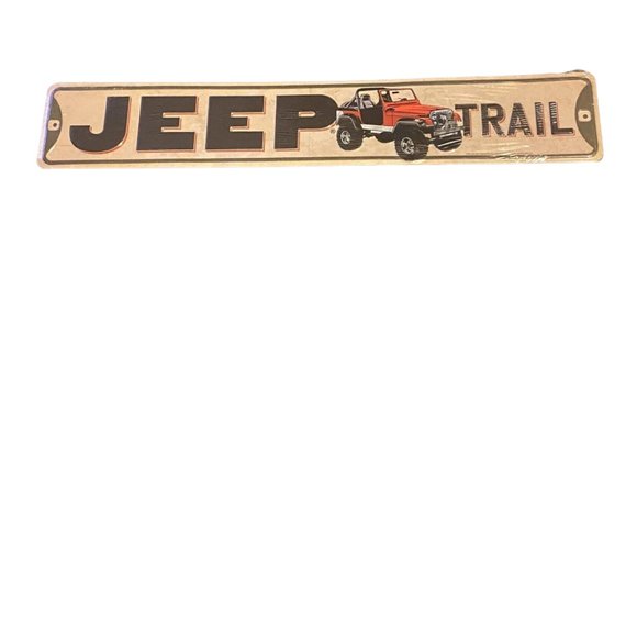 Jeep Trail Embossed Metal Sign 20 in. L x 3.8 in. H Wall Decor Garage Man Cave - Picture 2 of 2